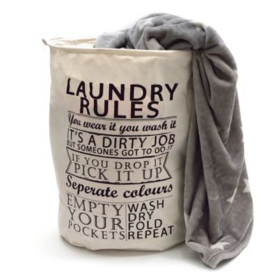 Pink Papaya Formstabiler Wäschesack »Laundry Rules« schwarz/weiß