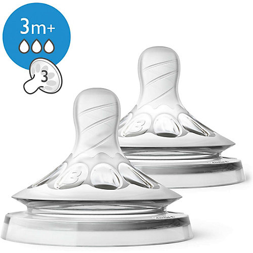 Силиконовая соска Philips Avent Natural средний поток, с 3 мес, 2 шт от PHILIPS AVENT