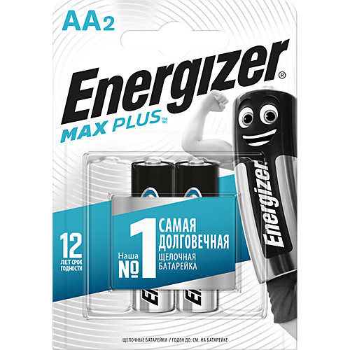 Батарейки алкалиновые Energizer "Max Plus", тип АА/LR6, 1,5 V, 2 шт