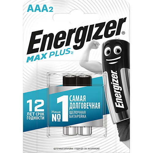 Батарейки алкалиновые Energizer "Max Plus", тип ААА, 2 шт от Energizer
