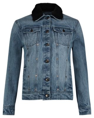 lange jeansjacke mit löchern