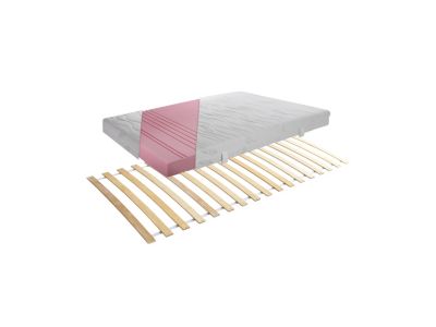 TiCAA Set Rollrost + Matratze 7-Zonen Aloe Vera 90x200cm wei Gr. 90 x 200