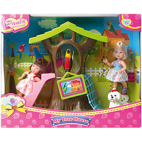 Игровой набор Paula "Домик в лесу", с разноцветным попугаем от Paula