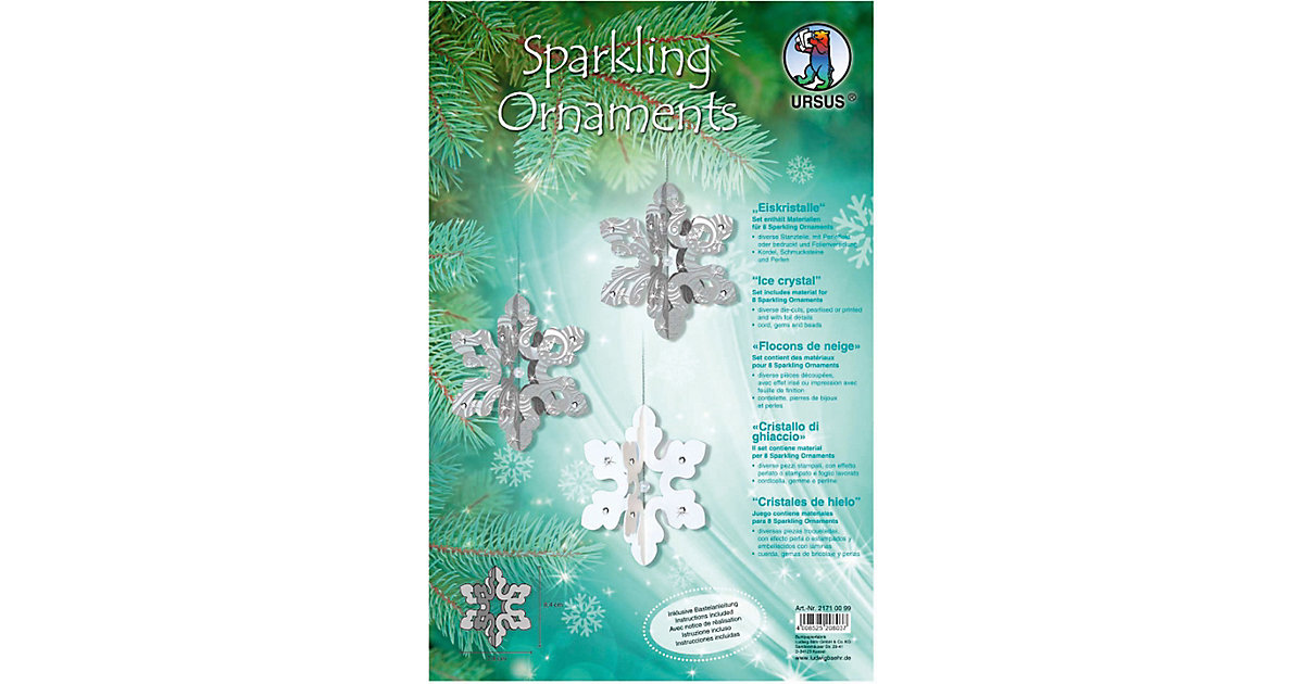 Bastelset Sparkling Ornaments Eiskristalle