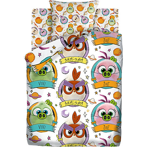 Детское постельное белье 1,5 сп Angry Birds 2 "Птенчики", белое от Непоседа
