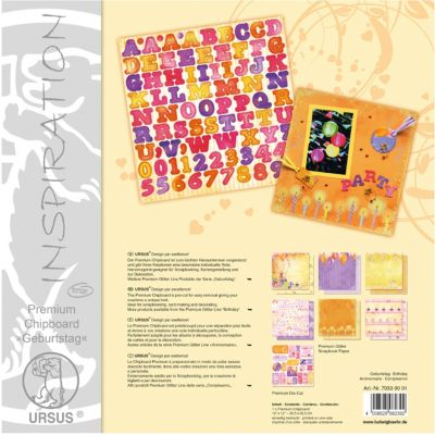 Premium Chipboard Geburts tag, 1 Bogen, 30,5x30,5cm