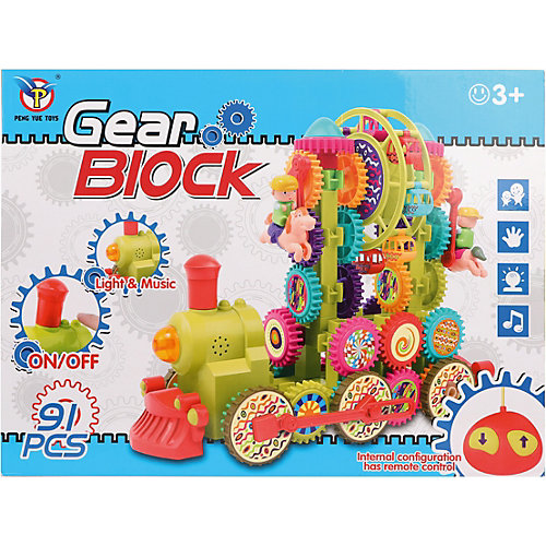 Конструктор Наша Игрушка Gear Block Поезд с радиоуправлением, 91 деталь от Наша Игрушка