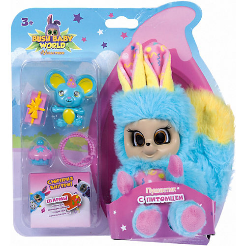 Интерактивная игрушка Bush baby world "Пушастик",14 см, голубой от Bush Baby World