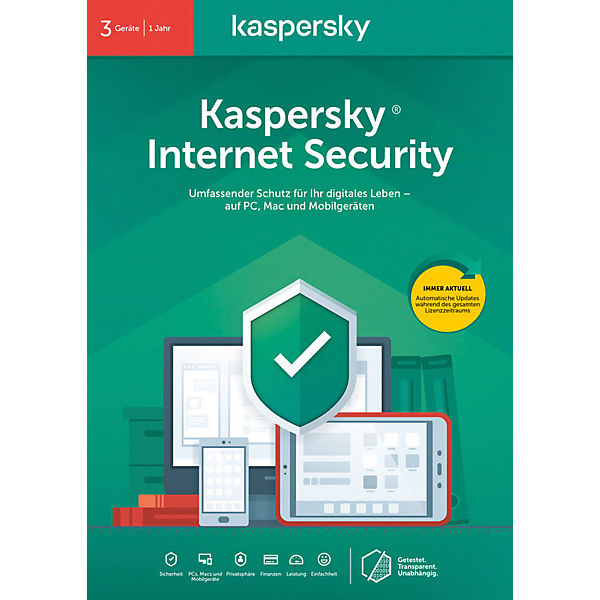 PC Kaspersky Internet Security für 3 Geräte (Code in a Box)