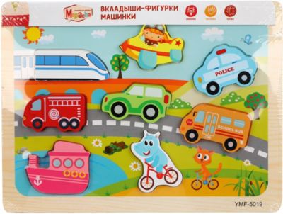 Вкладыши-фигурки Mapacha Машинки