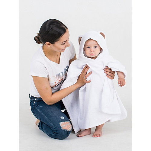 Полотенце с капюшоном BabyBunny, размер М - белый от BabyBunny
