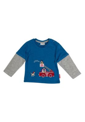 Langarmshirt blau Gr. 80 Jungen Kinder