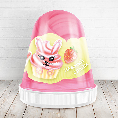 Слайм Monster Slime Fluffy Клубника розовый, 120 мл от KiKi