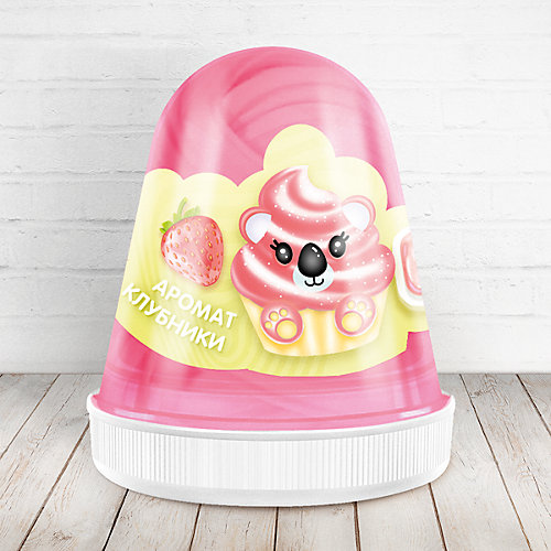 Слайм Monster Slime Fluffy Клубника розовый, 120 мл от KiKi