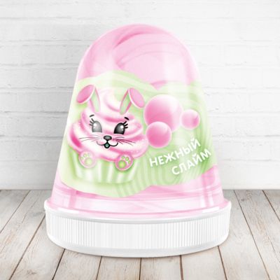 Слайм Monster Slime Fluffy Бабл-Гам розовый, 120 мл