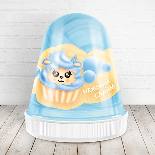 Слайм Monster Slime Fluffy Бабл-Гам голубой, 120 мл от KiKi