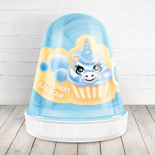 Слайм Monster Slime Fluffy Бабл-Гам голубой, 120 мл от KiKi