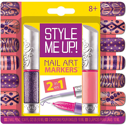 Набор для маникюра 2-в-1 Style Me Up, оранжевый/фиолетово-серебристый от Style Me Up