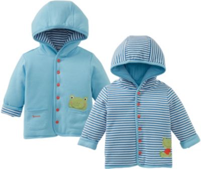 Wendejacke Ringel Frosch blau/wei Gr. 74/80 Jungen Baby