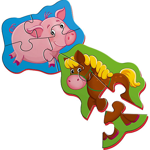 Мягкие магнитные Vladi Toys Baby puzzle "Лошадка и поросенок" от Vladi Toys