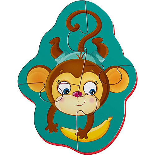 Мягкие магнитные Vladi Toys Baby puzzle "Львенок и обезьянка"