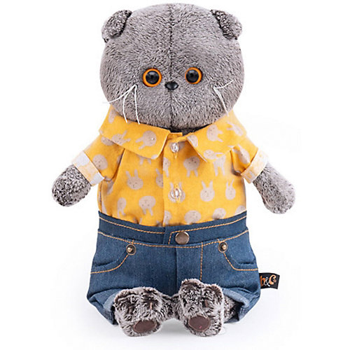 Мягкая игрушка Budi Basa Кот Басик в джинсовых шортах и желтой рубашке, 25 см от Budi Basa