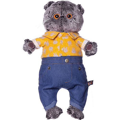 Мягкая игрушка Budi Basa Кот Басик в джинсовых шортах и желтой рубашке, 25 см от Budi Basa