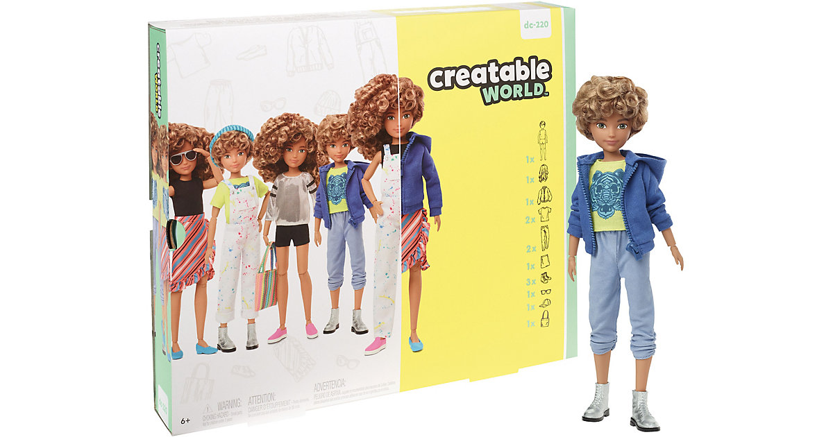 Creatable World Deluxe Set, gestaltbare Puppe mit hellbraunen, lockigen Haaren