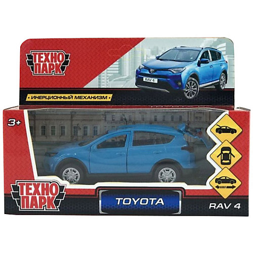 Коллекционная машинка Технопарк Toyota Rav 4, 12 см, синяя от ТЕХНОПАРК
