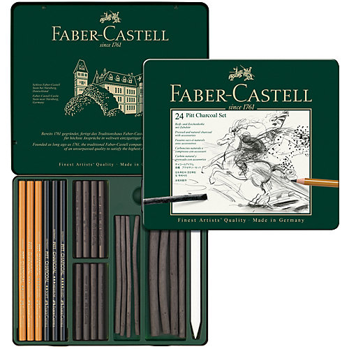 Набор угля и угольных карандашей Faber-Castell Pitt Charcoal, 24 предмета от Faber-Castell
