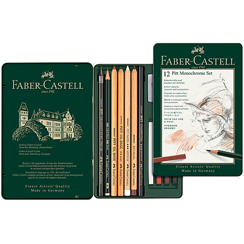Набор художественных изделий Faber-Castell Pitt Monochrome, 12 предметов от Faber-Castell