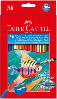 Карандаши акварельные Faber-Castell, 36 цветов + кисть