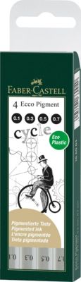 Набор капиллярных ручек Faber-Castell Ecco Pigment, 4 шт,  черные
