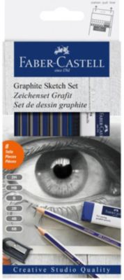 Набор карандашей чернографитных Faber-Castell Goldfaber, 6 шт, ластик, точилка