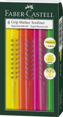 Набор текстовыделителей Faber-Castell Grip 1543, 4 цвета