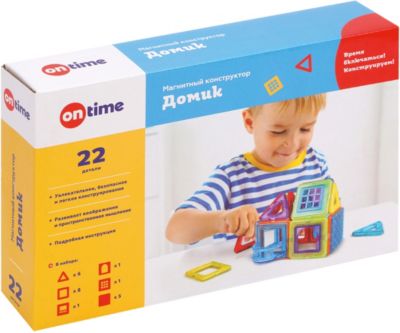 Магнитный конструктор On time "Домик", 22 детали