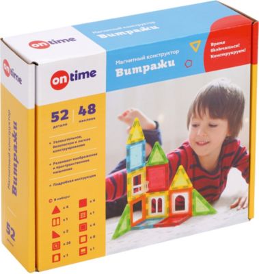 Магнитный конструктор On time "Витражи", 52 детали