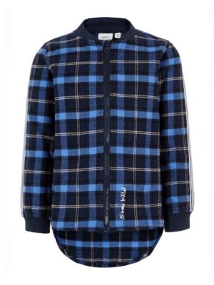 Name it Hemd Karo Langarmhemden blau Gr. 86 Jungen Kinder