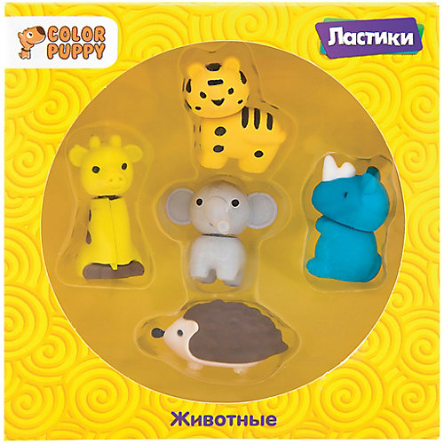 Комплект ластиков Color Puppy "Животные", 5 шт от Color Puppy