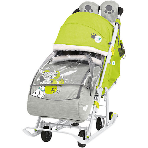 Санки-коляска Ника детям Disney Baby 2 101 Далматинец, лимонный от Nika-Kids