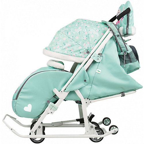 Санки-коляска Ника детям Disney Baby 2 Минни Маус, мятный от Nika-Kids