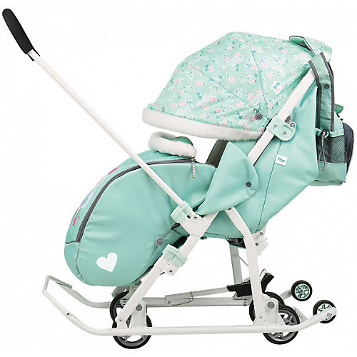 Санки-коляска Ника детям Disney Baby 2 Минни Маус, мятный от Nika-Kids