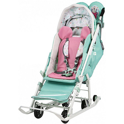 Санки-коляска Ника детям Disney Baby 2 Минни Маус, мятный от Nika-Kids