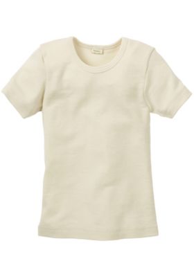 Kinder Halbarm-Hemd aus reiner Bio-Merinowolle wei� Gr. 110/116