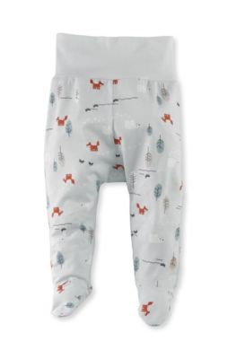 Kinder Jersey-Hose aus reiner Bio-Baumwolle wei�-kombi Gr. 50/56