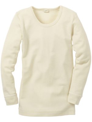 Kinder Langarm-Hemd aus reiner Bio-Merinowolle wei� Gr. 110/116