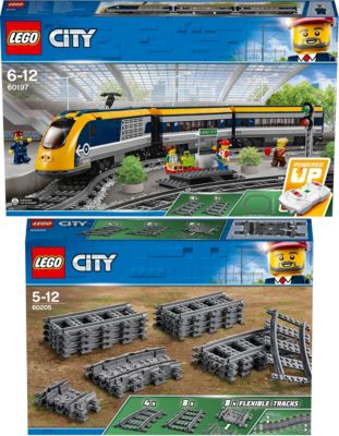 ✅ LEGO City Eisenbahn Zug 60197 Bahnhof Schienen Kreis Set Kurven Gerade Gebogen 