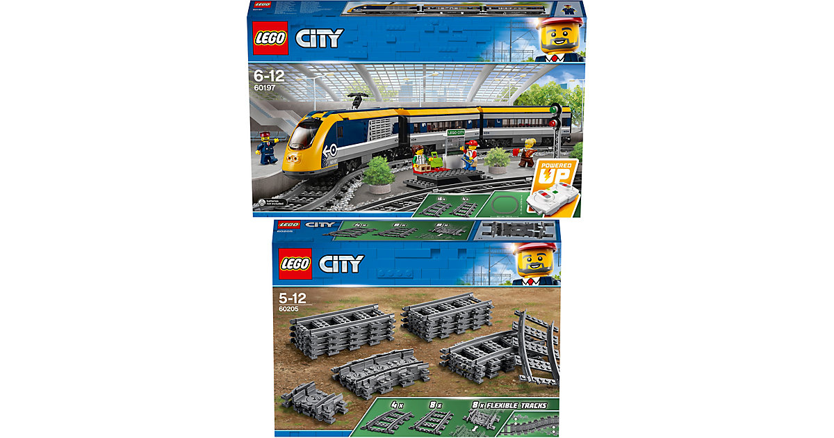 Spielzeug: Lego Bundle  City 60197 Personenzug + 60205 Schienen