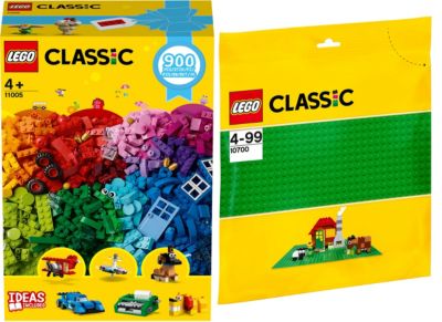 Bundle LEGO Classic: 11005 Bausteine - Kreativer Spielspaß + 10700 Grüne Grundplatte