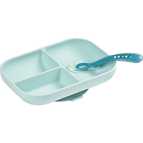 Набор посуды Beaba Set Repas Silicone Avec Ventouse, голубой - синий от BÉABA